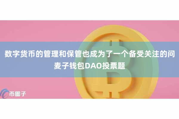 数字货币的管理和保管也成为了一个备受关注的问麦子钱包DAO投票题